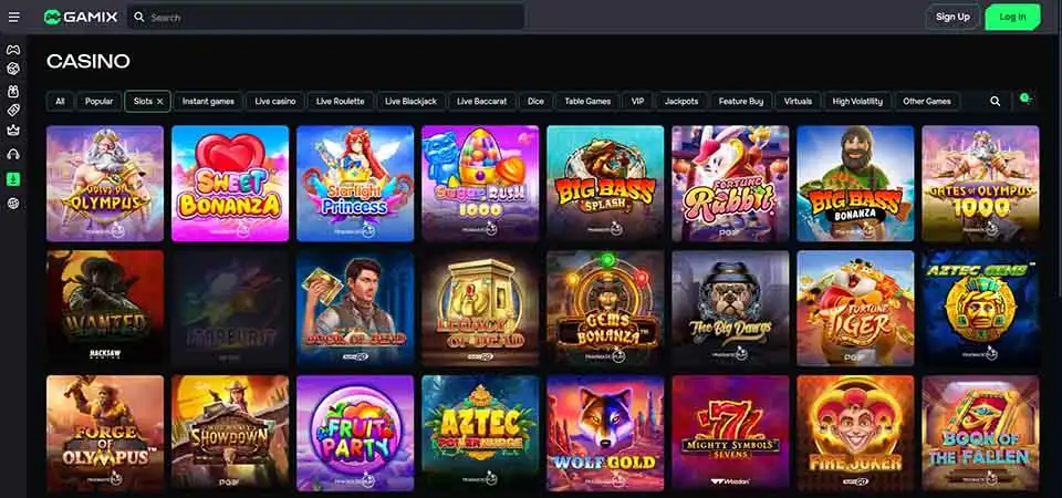 Gamix spellen en providers: slots, tafelspellen en sportsbook